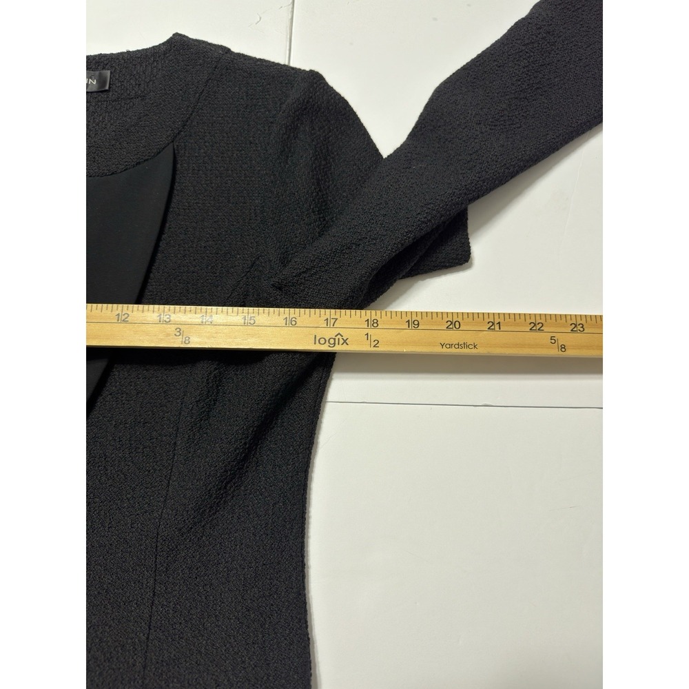 St. John Textured Knit One Button Blazer Jacket Satin Collar Sz 6 Designer USA - Picture 7 of 11